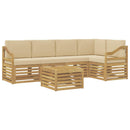 vidaXL Kültéri kanapé szett 6 pcs Fehér és Bézs 59 x 59 x 37 cm