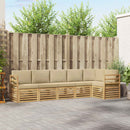 vidaXL Kültéri kanapé szett 6 pcs Fehér és Bézs 306 x 128,5 x 73 cm