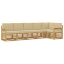 vidaXL Kültéri kanapé szett 6 pcs Fehér és Bézs 306 x 128,5 x 73 cm