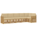 vidaXL Kültéri kanapé szett 6 pcs Fehér és Bézs 306 x 128,5 x 73 cm