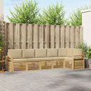 vidaXL Kültéri kanapé szett 6 pcs Fehér és Bézs 308 x 130,5 x 73 cm