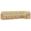 vidaXL Kültéri kanapé szett 6 pcs Fehér és Bézs 308 x 130,5 x 73 cm