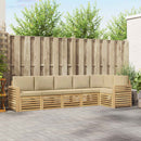 vidaXL Kültéri kanapé szett 6 pcs Fehér és Bézs 310 x 132,5 x 73 cm