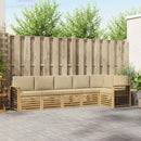 vidaXL Kültéri kanapé szett 6 pcs Fehér és Bézs 306 x 128,5 x 73 cm