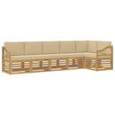 vidaXL Kültéri kanapé szett 6 pcs Fehér és Bézs 304 x 126,5 x 73 cm