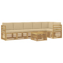 vidaXL Kültéri kanapé szett 7 pcs Fehér és Bézs 59 x 59 x 37 cm
