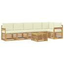vidaXL Kültéri kanapé szett 7 pcs Fehér és Krém színű 59 x 59 x 37 cm