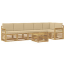vidaXL Kültéri kanapé szett 7 pcs Fehér és Bézs 59 x 59 x 37 cm