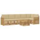 vidaXL Kültéri kanapé szett 7 pcs Fehér és Bézs 59 x 59 x 37 cm