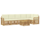 vidaXL Kültéri kanapé szett 7 pcs Fehér és Krém színű 59 x 59 x 37 cm