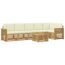 vidaXL Kültéri kanapé szett 7 pcs Fehér és Krém színű 59 x 59 x 37 cm