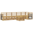 vidaXL Kültéri kanapé szett 7 pcs Fehér 59 x 59 x 37 cm Tömör Akácfa