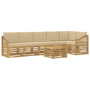 vidaXL Kültéri kanapé szett 7 pcs Fehér és Bézs 59 x 59 x 37 cm