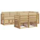 vidaXL Kültéri kanapé szett 7 pcs Fehér és Bézs 245 x 126,5 x 73 cm