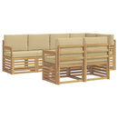 vidaXL Kültéri kanapé szett 7 pcs Fehér és Bézs 247 x 128,5 x 73 cm