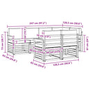 vidaXL Kültéri kanapé szett 7 pcs Fehér és Bézs 247 x 128,5 x 73 cm