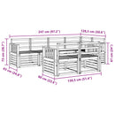 vidaXL Kültéri kanapé szett 7 pcs Fehér 247 x 128,5 x 73 cm