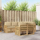 vidaXL Kültéri kanapé szett 7 pcs Fehér és Bézs 247 x 128,5 x 73 cm