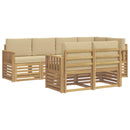 vidaXL Kültéri kanapé szett 7 pcs Fehér és Bézs 247 x 128,5 x 73 cm