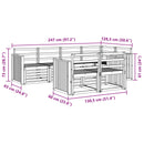 vidaXL Kültéri kanapé szett 7 pcs Fehér 247 x 128,5 x 73 cm