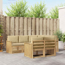 vidaXL Kültéri kanapé szett 7 pcs Fehér és Bézs 247 x 128,5 x 73 cm