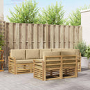 vidaXL Kültéri kanapé szett 7 pcs Fehér és Bézs 249 x 130,5 x 73 cm