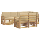 vidaXL Kültéri kanapé szett 7 pcs Fehér és Bézs 249 x 130,5 x 73 cm