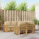 vidaXL Kültéri kanapé szett 7 pcs Fehér és Bézs 251 x 132,5 x 73 cm