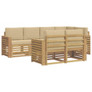 vidaXL Kültéri kanapé szett 7 pcs Fehér és Bézs 251 x 132,5 x 73 cm