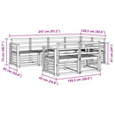 vidaXL Kültéri kanapé szett 7 pcs Fehér 247 x 128,5 x 73 cm