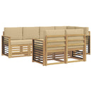 vidaXL Kültéri kanapé szett 7 pcs Fehér és Bézs 247 x 128,5 x 73 cm