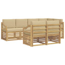 vidaXL Kültéri kanapé szett 7 pcs Fehér és Bézs 245 x 126,5 x 73 cm