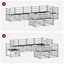 vidaXL Kültéri kanapé szett 8 pcs Fehér 304 x 126,5 x 73 cm