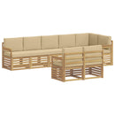 vidaXL Kültéri kanapé szett 8 pcs Fehér és Bézs 306 x 128,5 x 73 cm