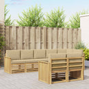vidaXL Kültéri kanapé szett 8 pcs Fehér és Bézs 306 x 128,5 x 73 cm