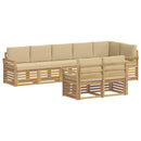 vidaXL Kültéri kanapé szett 8 pcs Fehér és Bézs 308 x 130,5 x 73 cm
