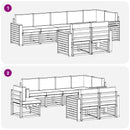 vidaXL Kültéri kanapé szett 8 pcs Fehér és Bézs 310 x 132,5 x 73 cm