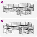 vidaXL Kültéri kanapé szett 8 pcs Fehér 306 x 128,5 x 73 cm
