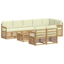 vidaXL Kültéri kanapé szett 8 pcs Fehér és Krém színű 59 x 59 x 37 cm