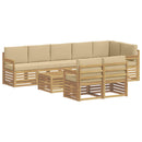 vidaXL Kültéri kanapé szett 8 pcs Fehér és Bézs 59 x 59 x 37 cm
