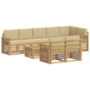 vidaXL Kültéri kanapé szett 8 pcs Fehér és Bézs 59 x 59 x 37 cm