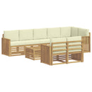 vidaXL Kültéri kanapé szett 9 pcs Fehér és Krém színű 59 x 59 x 37 cm