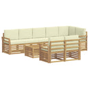 vidaXL Kültéri kanapé szett 9 pcs Fehér és Krém színű 59 x 59 x 37 cm