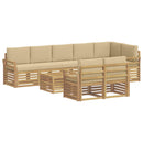 vidaXL Kültéri kanapé szett 9 pcs Fehér és Bézs 59 x 59 x 37 cm