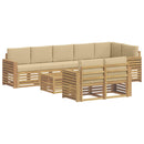 vidaXL Kültéri kanapé szett 9 pcs Fehér és Bézs 59 x 59 x 37 cm