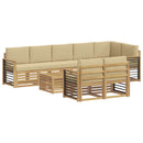 vidaXL Kültéri kanapé szett 9 pcs Fehér és Bézs 59 x 59 x 37 cm