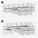 vidaXL Kültéri kanapé szett 9 pcs Fehér 59 x 59 x 37 cm Tömör Akácfa
