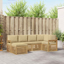 vidaXL Kültéri kanapé szett 6 pcs Fehér és Bézs 247 x 128,5 x 73 cm