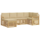 vidaXL Kültéri kanapé szett 6 pcs Fehér és Bézs 247 x 128,5 x 73 cm