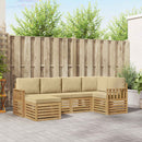 vidaXL Kültéri kanapé szett 6 pcs Fehér és Bézs 247 x 128,5 x 73 cm